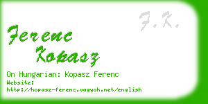 ferenc kopasz business card